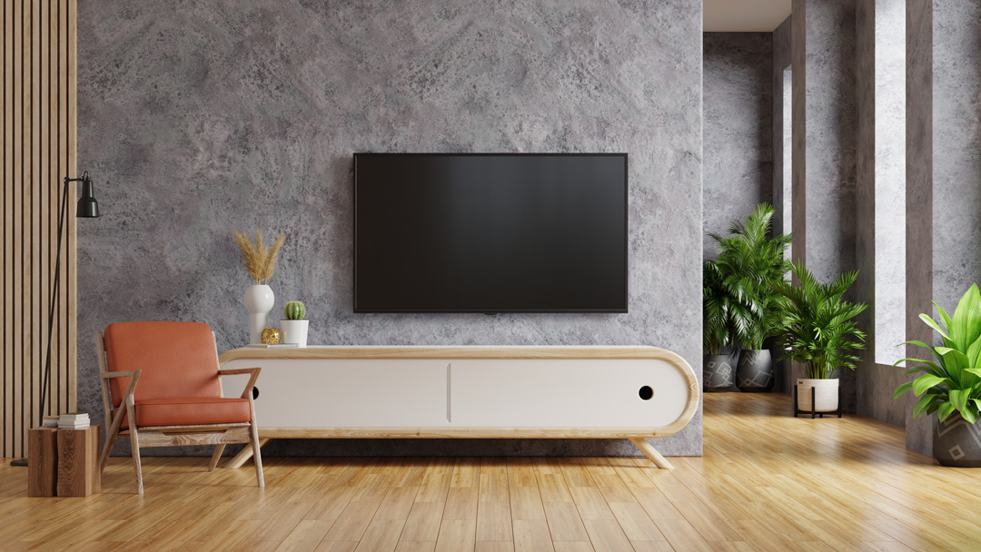 Grey textured feature wall finish